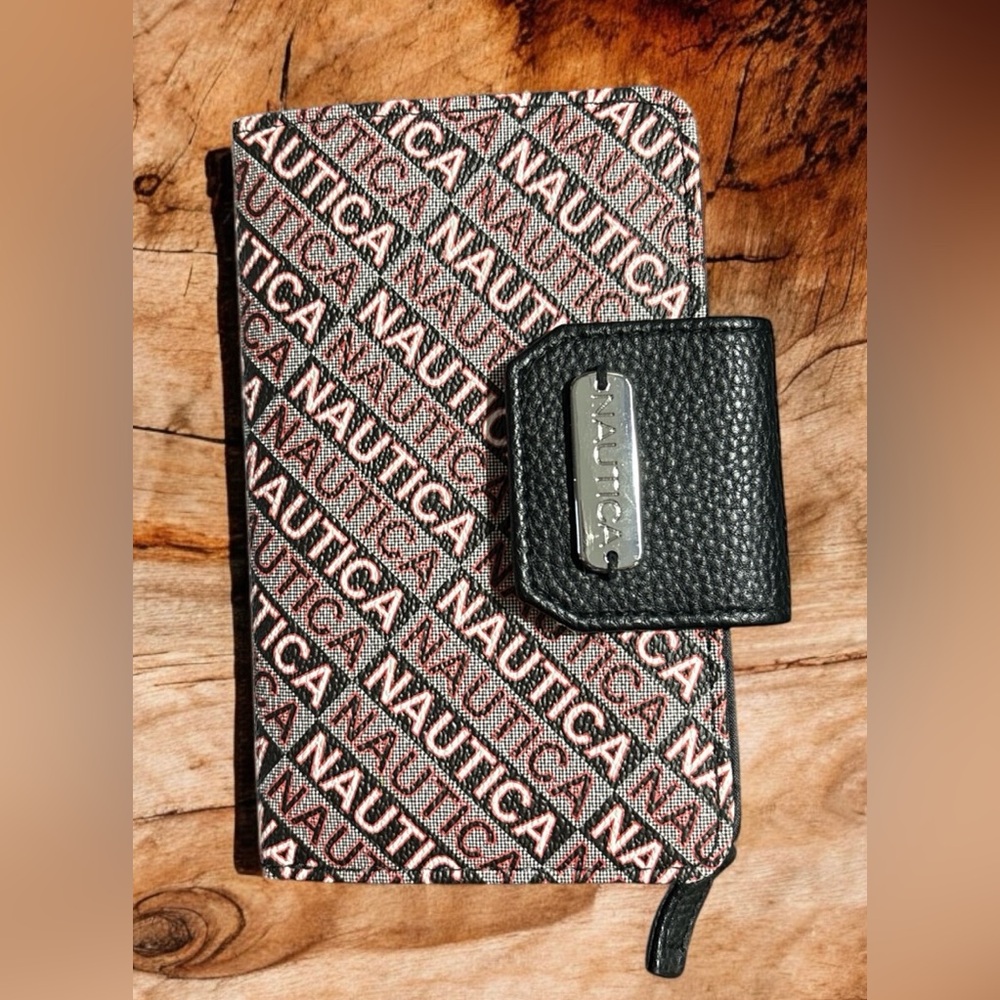 Nautica Logo Pattern RFID Blocking Wallet